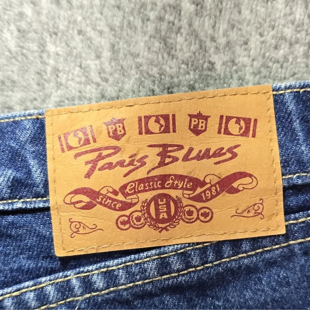 Paris Blues Girls Flared Blue Jeans 100% Cotton Denim Studded Pockets Size 7